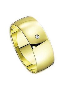 Firetti Trauring "Schmuck Geschenk Gold Hochzeit Ehering Trauring "LIEBE"", 18, 0,01 ct P2 = erkennbare Einschlüsse mit Brillant, Gelbgold 585, 7mm,