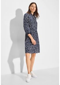 Cecil Damen Sommerkleid, blau, casual, Gr. XXL, bedruckt, Stoff, 100% Lenzing EcoVero Viscose, Kleider, mit Knopfleiste