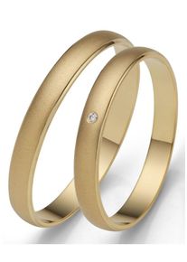 Firetti Trauring "Schmuck Geschenk Gold 375 Hochzeit Ehering "LIEBE"", 62, 0,005 ct SI = kleine Einschlüsse mit Brillant, Gelbgold 585, 3,0mm, gold,