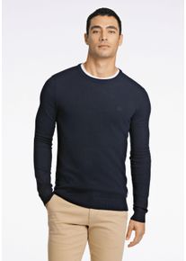 LINDBERGH Herren Strickpullover "LINDBERGH Strickpullover", blau, Gr. L, Oberstoff: 80% Viskose, 20% Nylon, Pullover