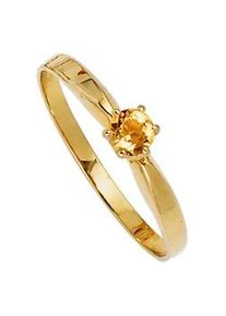 Goldring Jobo "Ring mit Citrin" Fingerringe Gr. 56, Gelbgold 585, gelb (gelbgold 585) Damen 585 Gold