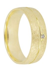 Firetti Trauring "Schmuck Geschenk Gold 375 Hochzeit Ehering Trauring "LIEBE"", 17, 0,01 ct SI = kleine Einschlüsse mit Brillant, Gelbgold 585, 6mm,