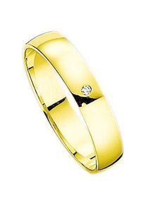 Firetti Trauring "Schmuck Geschenk Gold Hochzeit Ehering Trauring "LIEBE"", 23, 0,01 ct SI = kleine Einschlüsse mit Brillant, Gelbgold 375, 3mm,