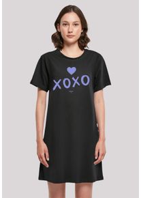 F4NT4STIC Damen Shirtkleid "Valentinstag xoxo Damen T-Shirt Kleid", schwarz, casual, Gr. 4XL, Obermaterial: 100% Baumwolle, Kleider, Print