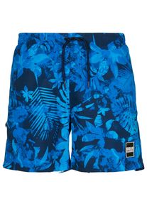 Urban Classics Herren Badeshorts "Urban Classics Herren Pattern Swim Shorts", blau, Gr. XXL, 100% Polyester, Badehosen