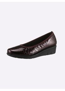 Classic Basics Damen Ballerina, Gr. 40, rot, Lackleder, Leder, Basic, Schuhe