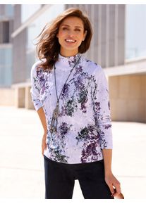 Inspirationen Damen Strickpullover "Pullover", lila, Gr. 38, gemustert, mehrfarbig, bedruckt, 60% Viskose, 40% Baumwolle, Pullover