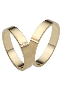 Firetti Trauring "Schmuck Geschenk Gold 750 Hochzeit Ehering "LIEBE"", 54, 0,01 ct SI = kleine Einschlüsse mit Brillant, Gelbgold 375, 4mm, gold,