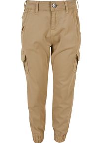 Urban Classics Mädchen Cargohose "Urban Classics Damen Girls High Waist Cargo Pants", beige, Gr. 158, unifarben, 98% Baumwolle, 2% Elasthan, Hosen