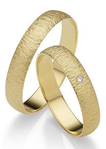 Firetti Trauring "Schmuck Geschenk Gold 375 Hochzeit Ehering "LIEBE"", 53, 0,01 ct SI = kleine Einschlüsse mit Brillant, Gelbgold 585, 5mm, gold,