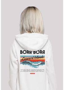 F4NT4STIC Damen Kapuzenpullover "Bora Bora Leewards Island", weiß, casual, Gr. S, Obermaterial: 65% Baumwolle, 35% Polyester, Pullover, Hoodie, Warm,
