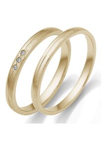 Firetti Trauring "Schmuck Geschenk Gold 375 Hochzeit Ehering "LIEBE"", 62, 0,015 ct SI = kleine Einschlüsse mit Brillanten, Gelbgold 585, 2,5mm,
