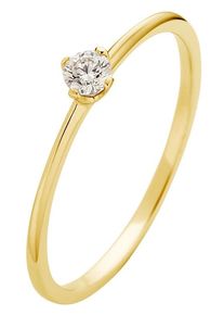Phoenix PHÖNIX Damen Fingerring "Schmuck Geschenk Gold 333 Fingerring Damenring Solitär LIEBE", 50, 0,1 ct SI = kleine Einschlüsse, Gelbgold 333-Diamanten,