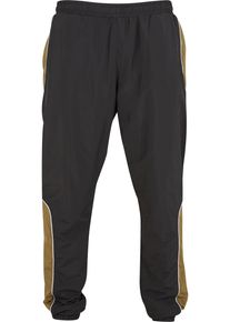 Urban Classics Herren Stoffhose "Urban Classics Piped Track Pants", schwarz, Gr. L, gestreift, 100% Polyester, Hosen
