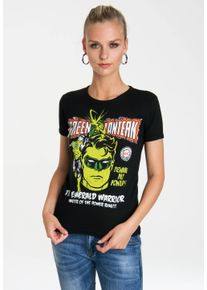 logoshirt Damen T-Shirt "Green Lantern", schwarz, casual, Gr. XS, bedruckt, 100% Baumwolle, Shirts, mit lizenziertem Originaldesign