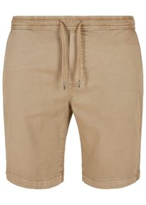 Urban Classics Herren Stoffhose "Urban Classics Herren Stretch Twill Joggshorts", beige, Gr. S, unifarben, 98% Baumwolle, 2% Elasthan, Hosen