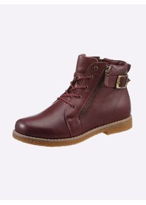Andrea Conti Damen Schnürstiefelette, Gr. 38, rot, Leder, Glattleder, modisch, Schuhe