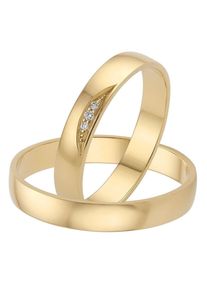 Firetti Trauring "Schmuck Geschenk Gold 375 Hochzeit Ehering "LIEBE"", 17, ohne Brillanten, Gelbgold 585, 3,5mm, gold, Gelbgold 585, Fingerringe,