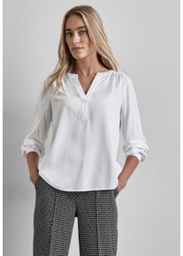Street One Damen Langarmbluse, weiß, casual, Gr. 44, unifarben, Stoff, 100% Viskose, Blusen, aus softer Viskose