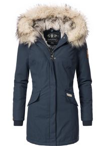 Navahoo Damen Wintermantel "Cristal", blau, modisch, Gr. XS, Oberstoff: 65% Polyester, 35% Baumwolle, Futter: 100% Polyester, Wattierung: 100%