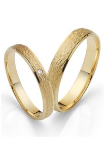 Firetti Trauring "Schmuck Geschenk Gold 750 Hochzeit Ehering "LIEBE"", 52, 0,01 ct SI = kleine Einschlüsse mit Brillant, Gelbgold 375, 3mm, gold,
