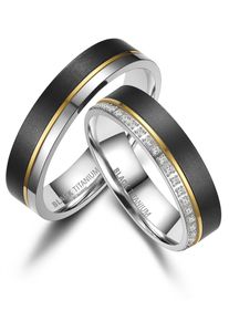 MARRYA Damen Verlobungsring "BLACK TITANIUM by MARRYA", 62, Titan, schwarz, Titan, Fingerringe