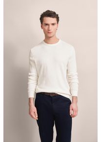 Bugatti Herren Strickpullover, beige, casual, Gr. XXL, unifarben, Sweatware, 95% Baumwolle, 5% Kaschmir, Pullover, mit Geflechtstruktur
