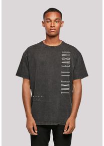 F4NT4STIC Herren T-Shirt "Take It Easy Text", schwarz, casual, Gr. L, Obermaterial: 100% Baumwolle, Shirts, Print