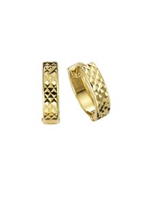 Vivance Damen Paar Creolen "333 Gold diamantiert 12mm", ONE-SIZE, Gold, gelb, Gold, Ohrringe