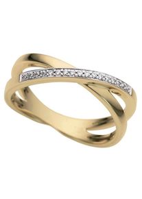 Firetti Damen Diamantring "Schmuck Geschenk Gold 585 Damenring Goldring Diamant", 17, 0,085 ct P2 = erkennbare Einschlüsse, Gelbgold 585-Diamanten,