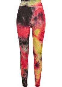 Urban Classics Damen Leggings "Urban Classics Damen Ladies Tie Dye High Waist Leggings", pink, Gr. S, Batikmuster, 90% Polyester, 10% Elasthan, Hosen