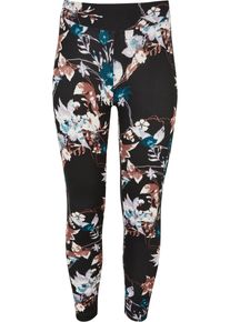 Urban Classics Mädchen Leggings "Urban Classics Damen Girls Soft AOP Leggings", schwarz, Gr. 134, 85% Polyester, 15% Elasthan, Hosen