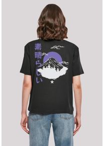 F4NT4STIC Damen T-Shirt "Mount Fuji", schwarz, casual, Gr. L, Obermaterial: 100% Baumwolle, Shirts, Print