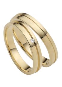Firetti Trauring "Schmuck Geschenk Gold 750 Hochzeit Ehering "LIEBE"", 54, ohne Brillant, Gelbgold 375, 3,5mm, gold, Gelbgold 375, Fingerringe, Made