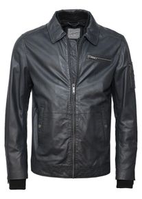 JCC Herren Lederjacke "31023633", blau, Gr. 52, Obermaterial: 100% Leder, Schaf; Futter: 100% Polyester; Wattierung: 100% Polyester, Jacken