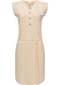Ragwear Damen Sommerkleid "Zofka", beige, Gr. XS, Obermaterial: 50% Lyocell, 50% Baumwolle, Kleider, Nachhaltiges Jersey Kleid mit sommerlichem Print