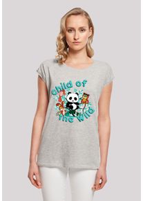 F4NT4STIC Damen T-Shirt "Heroes of Childhood Tao Tao Child Of The Wild", grau, casual, Gr. S, Obermaterial: 100% Baumwolle, Shirts, Retro, Heroes of