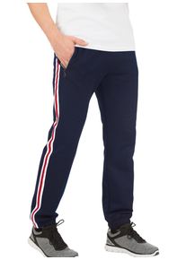 TRIGEMA Herren Sweathose "TRIGEMA Jogginghose mit Seitenstreifen", blau, Basic, Gr. M, 70% Baumwolle, 30% Polyester, Hosen