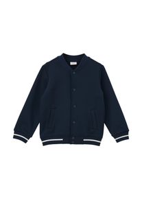 s.Oliver JUNIOR Jungen Sweatjacke, blau, casual, Gr. 116, unifarben, Jersey, Obermaterial: 72% Baumwolle, 23% Polyester, 5% Elasthan, Sweatjacken,