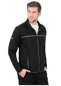 TRIGEMA Herren Trainingsjacke "TRIGEMA Praktische Sportjacke aus Microfaser", schwarz, sportlich, Gr. M, 92% Polyester, 8% Elastan, Jacken