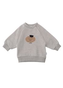 Liliput Herren Sweatshirt "Franzbrötchen", grau, Gr. 98, bedruckt, 80% Baumwolle, 20% Polyester, Sweatshirts, mit niedlichem Frontprint