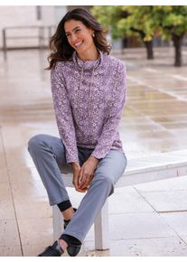 Damen Rollkragenshirt "Shirt", lila, Gr. 40, geblümt, gemustert, mehrfarbig, bedruckt, 100% Baumwolle, Shirts