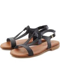 Sandale Lascana Gr. 40, schwarz Damen Schuhe Sandalette, Sommerschuh aus hochwertigem Leder im Metallic-Look