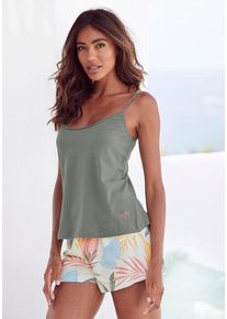 Vivance Dreams Shorty mehrfarbig Gr. 32/34 für Damen. Rundhals und Stickerei. Bequem. Nachhaltig.