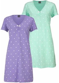 Vivance Dreams Nachthemd mehrfarbig Gr. 32/34 für Damen. Mit mit kleiner Raffung. Figurumspielend. Nachhaltig.