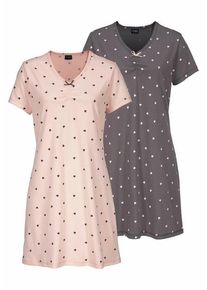 Vivance Dreams Nachthemd mehrfarbig Gr. 32/34 für Damen. Mit V-Ausschnitt. Figurumspielend. Nachhaltig.