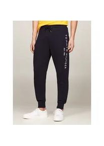 Sweathose Tommy Hilfiger "BASIC BRANDED SWEATPANTS" Gr. M, N-Gr, blau (marine) Herren Hosen mit großem Tommy Hilfiger Schriftzug