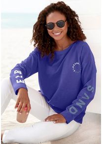 ELBSAND Sweatshirt 'Anvor' blau Gr. L (40) für Damen. Rundhals und Logodrucke. Figurumspielend. Nachhaltig.