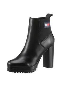 High-Heel-Stiefelette Tommy Jeans "TJW NEW ESS HIGH HEEL BOOT" Gr. 38, schwarz Damen Schuhe Blockabsatz, Partymode, Ankleboots in schmaler Form