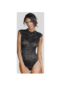 Body JETTE Gr. 34, N-Gr, schwarz Damen Bodies aus dezent transparenter Spitze in blumiger Optik, Dessous